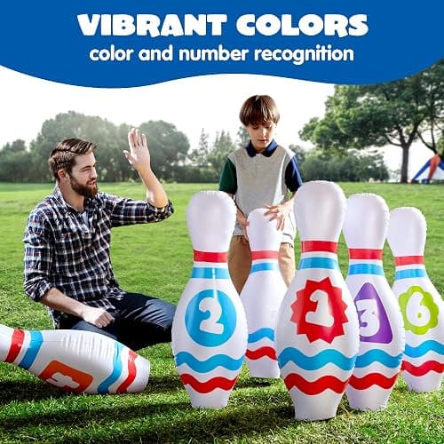 JOYIN Giant Inflatable Bowling Set for Kids and Adults, Christmas Birthday Party Games, Kids Education Motor Skills Toys thumbnail 8