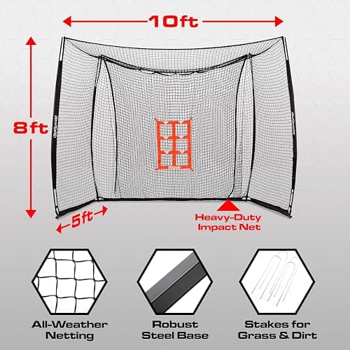 GoSports Baseball & Softball Portable Backstop Practice Net - 10 x 8 ft Hitting & Pitching Net for Backyard thumbnail 5