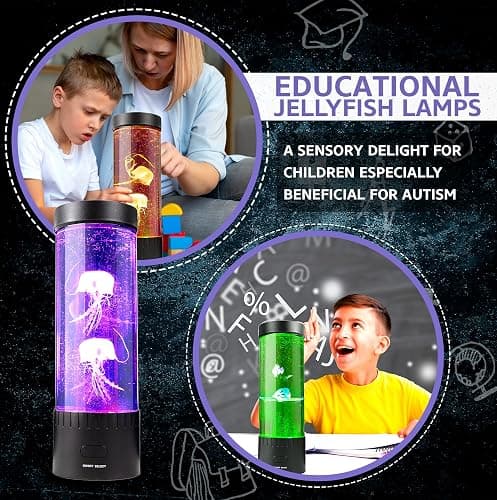 Brewish Jellyfish Lamp (Upgraded Motor 2025),16 Color Changing Mood Lamps, 4 Modes Aquarium Night Light, Artificial Fish Tank with Moving Fish, Sensory Room LED Lights for Autism, ADHD, Excellent Gift thumbnail 5