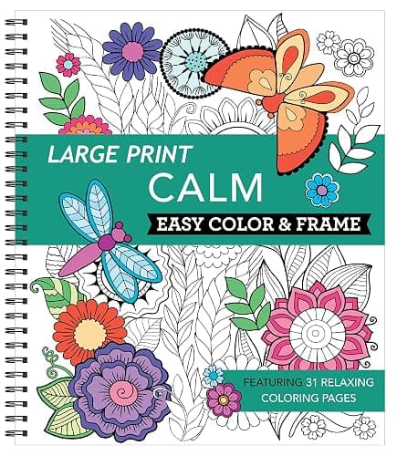 Large Print Easy Color & Frame - Calm (Stress Free Coloring Book) - Image 1