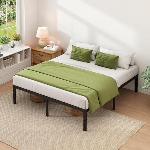 NEW JETO Metal Bed Frame,King Size Bed Frame with Storage Space,14 Inch | Heavy Duty Sturdy Mattress Foundation,Easy Assembly,No Box Spring Needed, Black,Bedroom Furniture thumbnail 3
