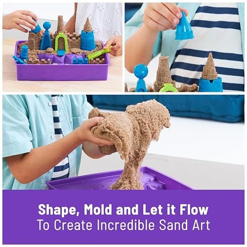 Kinetic Sand, Deluxe Beach Castle Playset with 2.5lbs Play Sand, Tools & Molds, Sensory Toys for Kids Ages 5 and up thumbnail 4