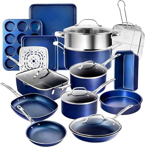 GRANITESTONE 20 Pc Kitchen Pots and Pans Set Non Stick Cookware Set, Kitchen Cookware Sets with Deep Frying Pan Set and Bakeware Set, Made Without PFOA and PFOS, Oven and Dishwasher Safe - Image 1