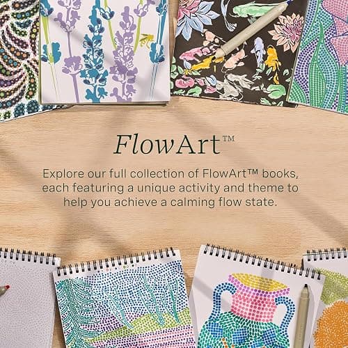 Lifelines FlowArt Activity Pads, 4-Pack - Guided Art Meditations with 4 Sets of Markers & 80 Scenes - Color by Number/Letter, Dot Art, More Coloring Books for Tweens, Adults & Seniors - Patent-Pending thumbnail 8
