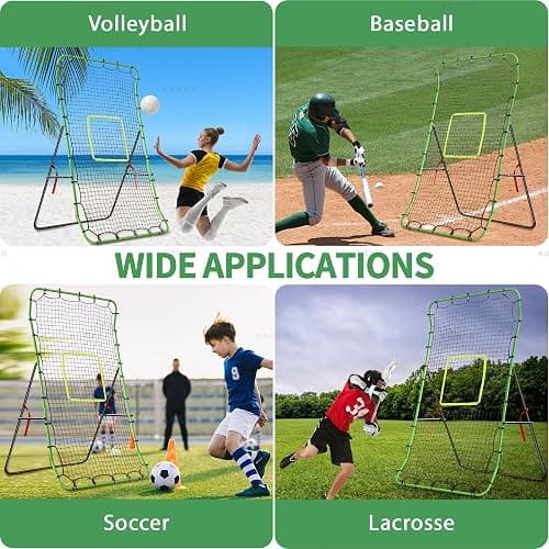 Upgraded Volleyball Rebounder Net 7x4 FT with Unique Curved Steel Frame, 7 Angles Adjustable Volleyball Practice Net Training Equipment, Foldable Bounce Back Net Also for Lacrosse, Baseball, Soccer thumbnail 7