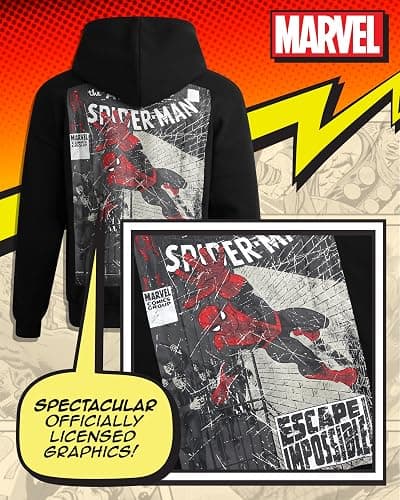 Marvel Spider-Man Mens Graphic Hoodies - Breathable Soft Fleece Cotton-Blend Pullover Sweatshirt Hoodies for Men thumbnail 3