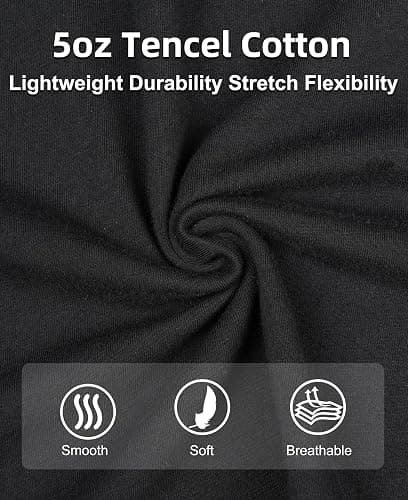 BOCOMAL Non FR - Men's Breathable Mesh Work Shirts Crewneck Relaxed Fit | 5.5oz Stretch-Cotton, EX-Soft, Breathable, Chest Pocket, Lightweight Workwear thumbnail 5