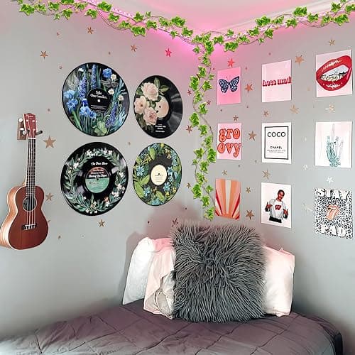 Hippie Decor, Posters for Room Aesthetic - Botanical Wall Art, Record Decor, 4 Pcs 12" thumbnail 5