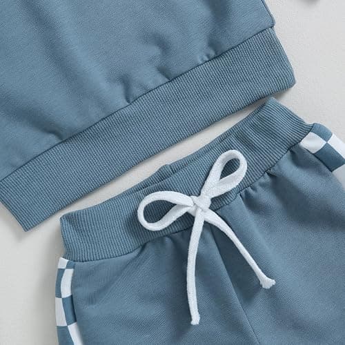 Toddler Baby Boy Fall Winter Outfit Contrast Color Long Sleeve Sweatshirts Stretch Jogger Pants Newborn Clothes Set thumbnail 6