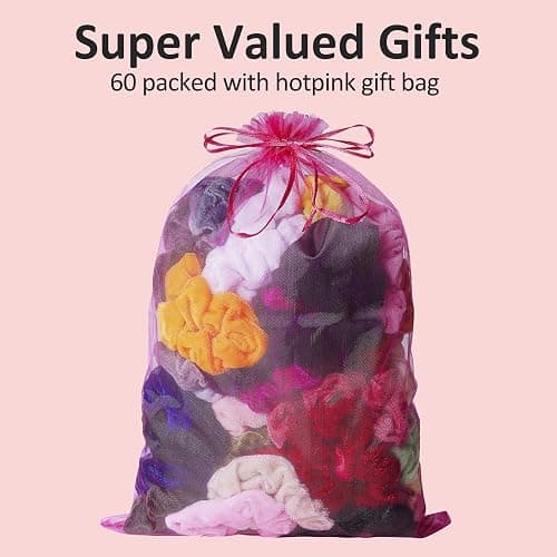 ADRIONE Velvet Scrunchies for Women, Girls & Kids 60 Bulk Pack, Soft Hair Scrunchie Hair Ties Scrunchy for Thick, Curly, Medium, Thin, Fine Hair, No Damage & Non Slip, Colorful Hair Accessories thumbnail 6