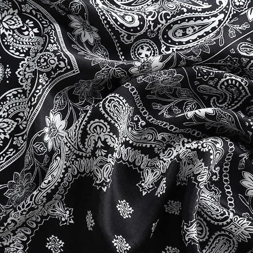 100% Pure Mulberry Silk Square Scarf-27''x27"Lightweight Hair Scarves Headscarf Night Sleeping with Gift Packed thumbnail 4