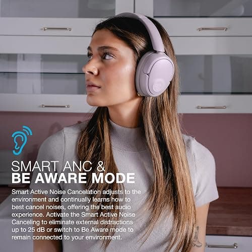 JLab JBuds Lux ANC, Over Ear Headphones, Active Noise Cancelling, Bluetooth, Mauve thumbnail 3