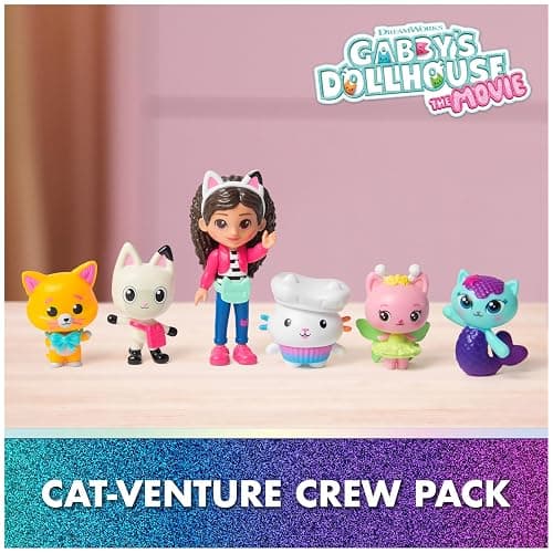 DREAMWORKS GABBY'S DOLLHOUSE The Movie, Cat-Venture Crew Pack, 11-Piece Toy Figure Set with Accessories, Kids Toys for Girls & Boys Ages 3 and Up thumbnail 2