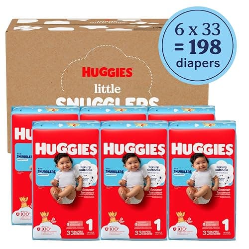 Huggies Size 1 Diapers, Little Snugglers Diapers, Size 1 (8-14 lbs), 198 Count (6 Packs of 33), Packaging May Vary thumbnail 2