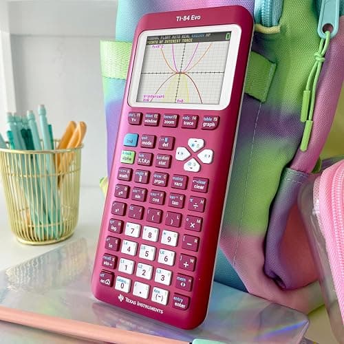 TI-84 Evo Graphing Calculator Texas Instruments, Raspberry | Intuitive Icon-based Homescreen, USB-C Charging, Python Programming, Faster Performance, Bigger Graphs than TI-84 Plus CE thumbnail 6