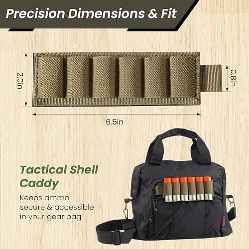 NYEONHRT 6 Round Shotgun Shell Holder 4 Pack, 12/20 Gauge Buttstock Shell Pouch, Hook and Loop Side Saddle Ammo Carrier Card with Adhesive Back Sticker, Shotgun Accessories for Hunting thumbnail 4
