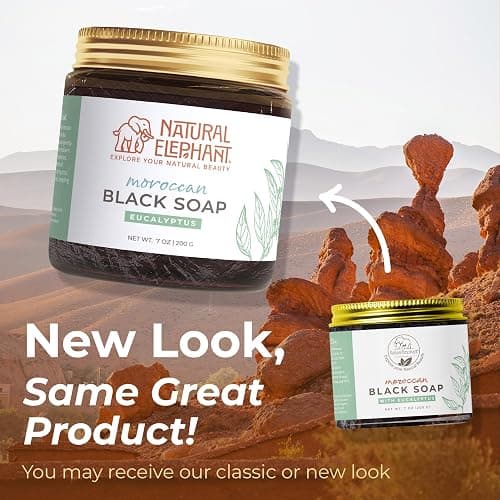 Natural Elephant Moroccan Black Soap With Eucalyptus Essential Oil 200g (7oz) thumbnail 7