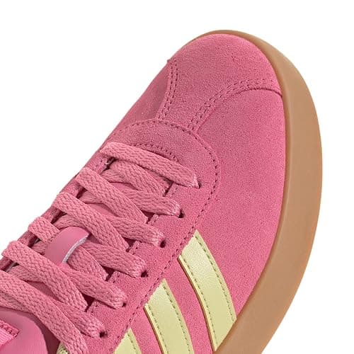 adidas Women's VL Court 3.0 Sneaker - 5 - Pink Fusion/Powder Yellow/Gold Metallic thumbnail 6
