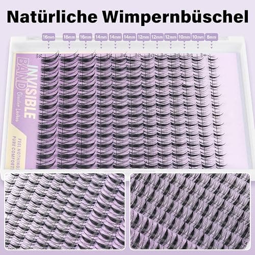 B&Q Lashes Extension Set 144PCS Unsichtbares Band Lash Clusters 8-16MIX Unsichtbare Wimpern Extensions Set 7 tage halt Fairy Style D curl Lazy Girl Wimpern Set(Fairy 8-16mix) thumbnail 3