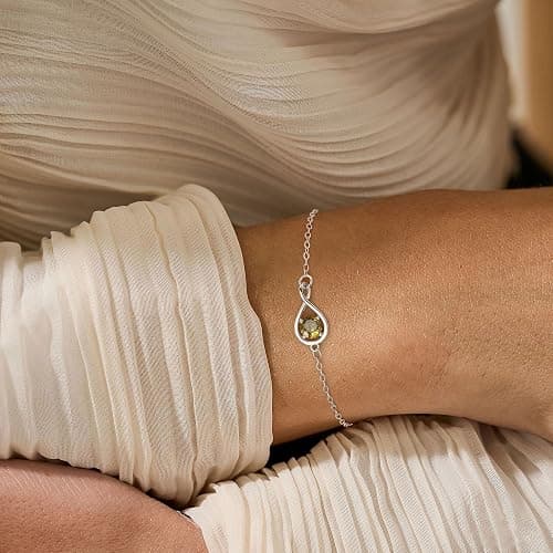 JSJOY Infinity Birthstone Bracelets for Women Unique Birthday Christmas Gifts for Women Mom Dainty Gold Silver Birthstone Bracelet Wedding Gifts thumbnail 2