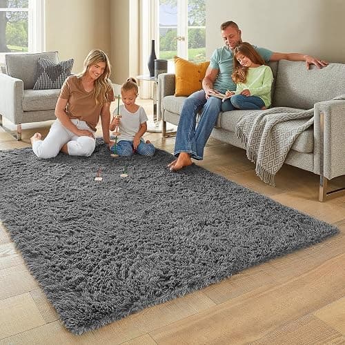 Ophanie 5x7 Area Rugs for Living Room Grey, Fluffy Shag Large Fuzzy Plush Soft Rug, Gray Shaggy Floor Big Carpets for Bedroom Nursery, Kids Home Decor Aesthetic thumbnail 5