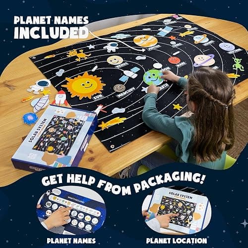BONNYCO Solar System for Kids Toys with 61 Felt Figures. Space Montessori Toys, Girls Boys Birthday Gifts Planets. Felt Board for Toddlers Story, Educational Kids Gifts 3 4 5 6 7 8 Years, Christmas thumbnail 5