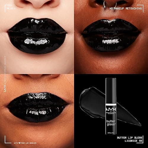 NYX PROFESSIONAL MAKEUP Butter Gloss, Non-Sticky Lip Gloss - Licorice (Black) thumbnail 3