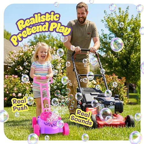 ArtCreativity Bubble Lawn Mower for Toddlers 1-3, Bubble Machine for 1-Year-Old Girl Gifts, Toddler Outdoor Toys for 2-Year-Old Girl Birthday Gift, Push Summer Gardening Toys for Toddlers Age 1 2 3 + thumbnail 5