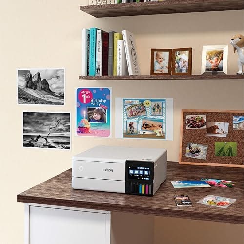 Epson EcoTank Photo ET-8500 Wireless Color All-in-One Supertank Printer with Scanner Copier, Ethernet and 4.3-inch Colorfull Touchscreen - White thumbnail 7