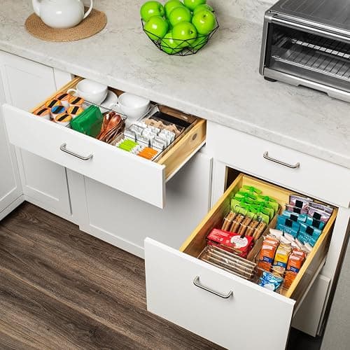 ClearSpace Plastic Pantry Organization and Storage Bins with Removable Dividers – Perfect Kitchen Organization or Kitchen Storage – Refrigerator Organizer Bins, Cabinet Organizers (2 Pack) thumbnail 4