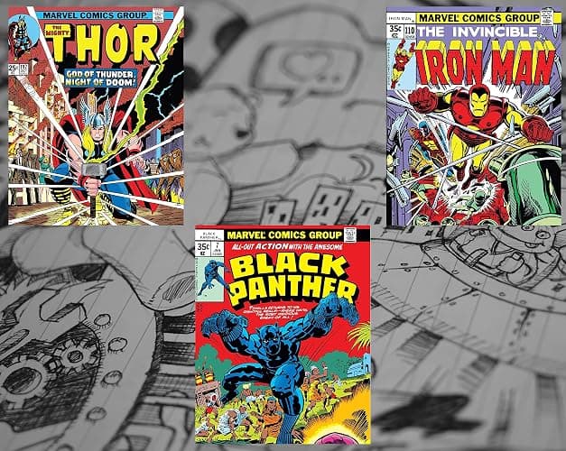 Superhero Wall Art – Superhero Vintage Comic Books Decor Unframed Set of 6 Prints, 8x10 Inch, Super Heroes Poster Room Decor, Vintage Posters for Kids Adults Boys Bedroom (Yellow) thumbnail 4