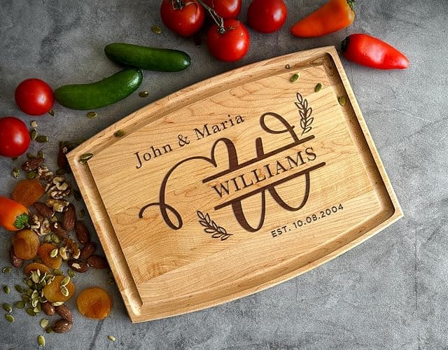 Personalized Cutting Boards – Personalized Cutting Boards Wood Engraved – Lovely Birthday, Anniversary, Bridal Shower, Wedding Present – Custom Christmas gift- House warming Gift - USA Handmade thumbnail 5