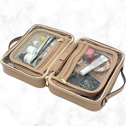 JAZD Clear Makeup Bag Toiletry Bag for Women Cosmetic Case Large Capacity Travel Make Up Bag Organizer Transparent Storage Compartment TSA Approved thumbnail 4