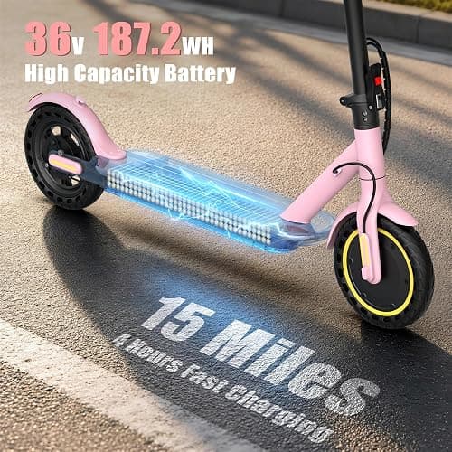 WERHY Electric Scooter, 500W/350W Powerful Motor & 19MPH Top Speed | 16/25/27 Miles Range, Folding E Scooter with Dual Braking for Teens and Adults thumbnail 3