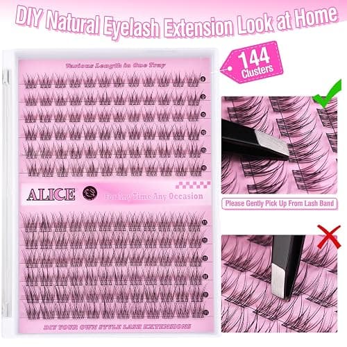 ALICE Natural Lash Clusters DIY Eyelash Extensions 9-11mm Short Individual Lashes Wispy Lash Extensions Handmade Eyelash Clusters 144 Pcs thumbnail 8