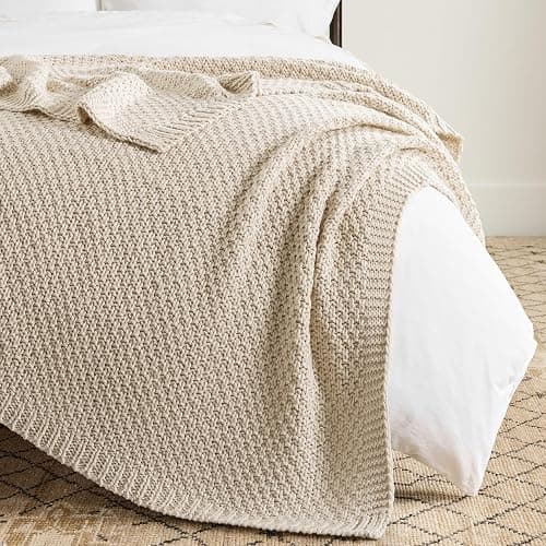 WDCOZY Chunky Cable Knit Throw Blanket Super Soft Warm Knitted Throw Blanket for Couch, Sofa, Chair, Bed Lightweight Breathable Cozy Comfortable Home Decorative Camel Tan Beige 50x60 Inches thumbnail 8