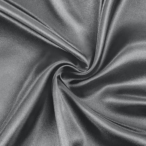 SiinvdaBZX 3-Piece Set Satin Full Fitted Sheet & 2 Pillowcase, Grey | Silky Soft Fitted Bottom Sheet, Deep Pocket Sheet Design Fits 15 Inch Mattress, Wrinkle Free, Fade Resistant thumbnail 5