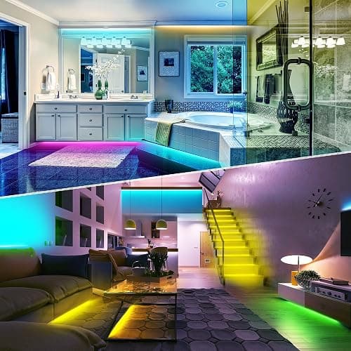 NBBUFF Led Lights for Bedroom 50ft (1 Roll), Color Changing RGB Led Strip Lights with 60 Keys Remote and App Control, Music Sync Led Lights for Room Kitchen Party Home Decor thumbnail 5