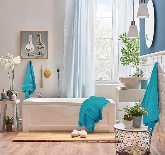 Utopia Towels 8 Piece Premium Towel Set, 2 Bath, 2 Hand, and 4 Wash Cloths, 600 GSM 100% Ring Spun Cotton, Highly Absorbent Towels for Bathroom, Gym, Hotel, and Spa, Teal thumbnail 5