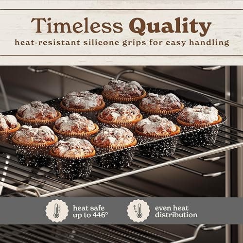 Country Kitchen Nonstick Stackable Bakeware Set - Durable, Easy Release Baking Set, Black, 10 Pcs thumbnail 5