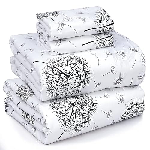 100% Cotton Full Sheets, Bedding Full Size Set, Dandelion | 4 Piece Set - Image 1