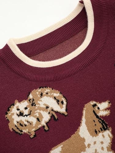 CIDER Women's Fall Cozy Sweaters Cute Sweaters Dog Graphic Long Sleeve Crewneck Soft Knit Casual Pullover Trendy 2025 thumbnail 5