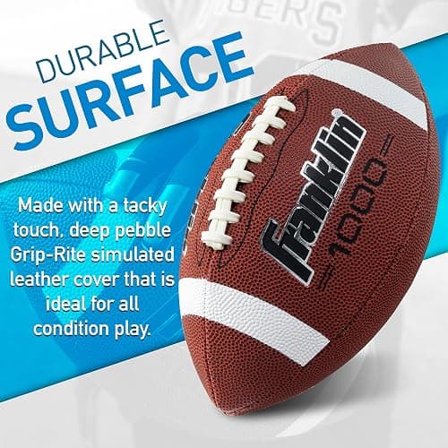 Franklin Sports Youth + Adult Footballs - Extra Grip 1000 Official Size, Junior + Pee Wee Kids - 1 + 12 Packs thumbnail 2