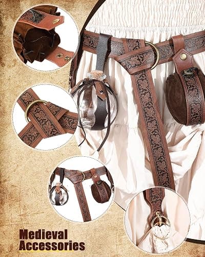Sweetude 6 Pcs Renaissance Belt Accessories thumbnail 3