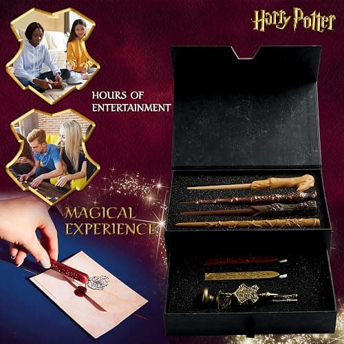 Harry Potter Writing Set Wand Pens Stationery Box for Boys Girls Teens Adults with Envelopes Paper Wax Stick Stamp Marauders Map Gifts for Kids thumbnail 5