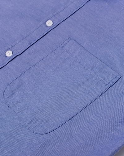 Alimens & Gentle Mens Solid Oxford Shirt Long Sleeve Dress Shirt Work Casual Button Down Shirts with Pocket thumbnail 6