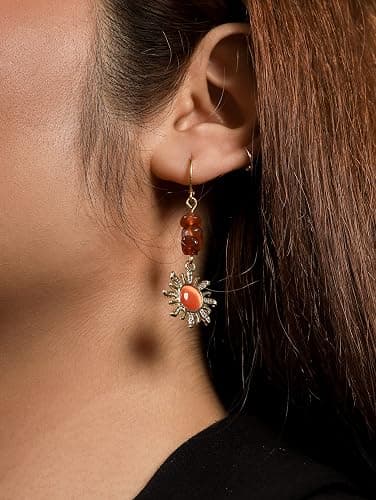 Sacina Boho Hippie Gothic Crystal Celestial Sun Earrings, Boho Earrings, Hippie Jewelry, Christmas Jewelry Gift For Women thumbnail 3
