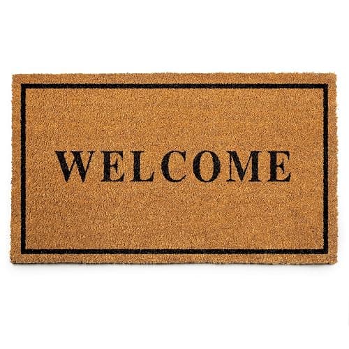 PLUS Haven Coco Coir Door Mat with Heavy Duty Backing, Welcome Doormat, 17.5”x30” Size, Easy to Clean Entry Mat, Beautiful Color and Sizing for Outdoor and Indoor uses, Home Décor - Image 1
