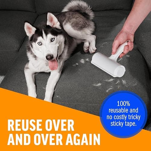 ChomChom Roller Pet Hair Remover – Original Size Reusable Lint Roller for Cat & Dog Hair on Furniture, Couch, Carpet, Car, Rugs & Bedding – Portable, Eco-Friendly (White) thumbnail 5
