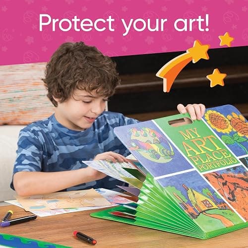 HearthSong My Art Place Expandable Color-Tabbed Portable Art Storage Portfolio with Decorative Frame, 19" x 15¼" thumbnail 8